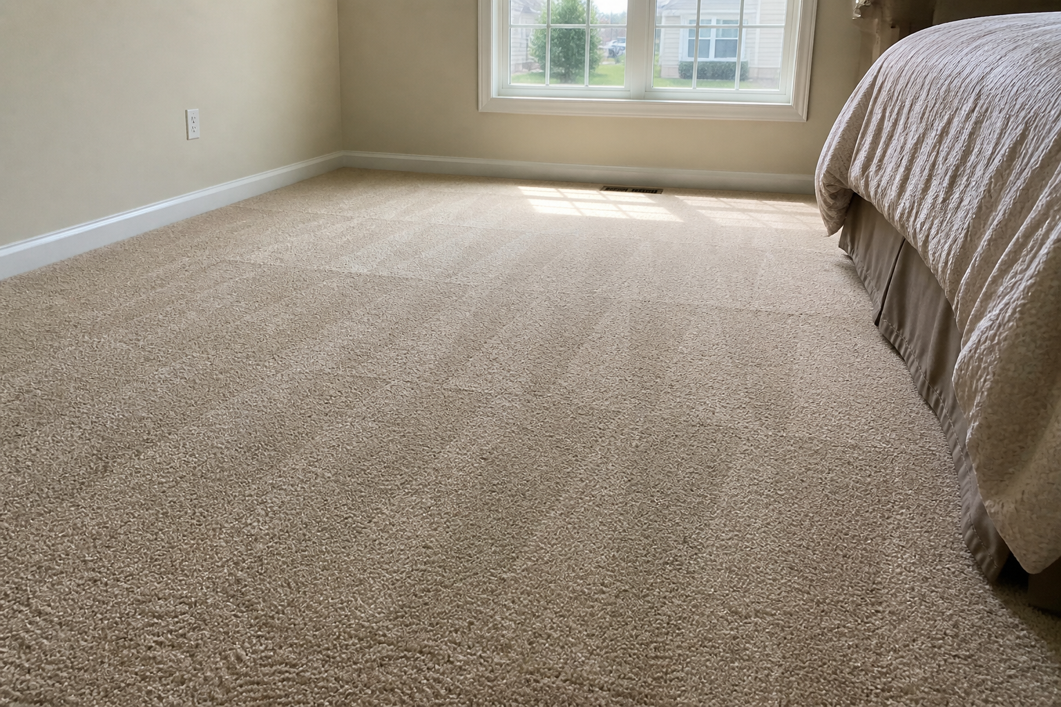 Bedroom carpet after cleaning