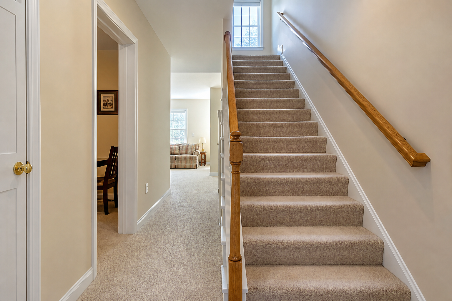 Cleaned hallway and stair carpet in a Virginia home